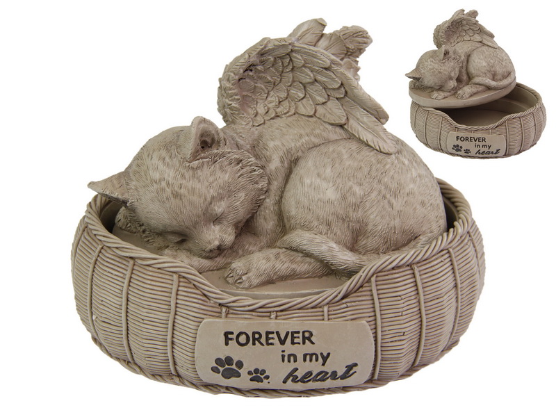Cat Bed Urn Memorial with Message
